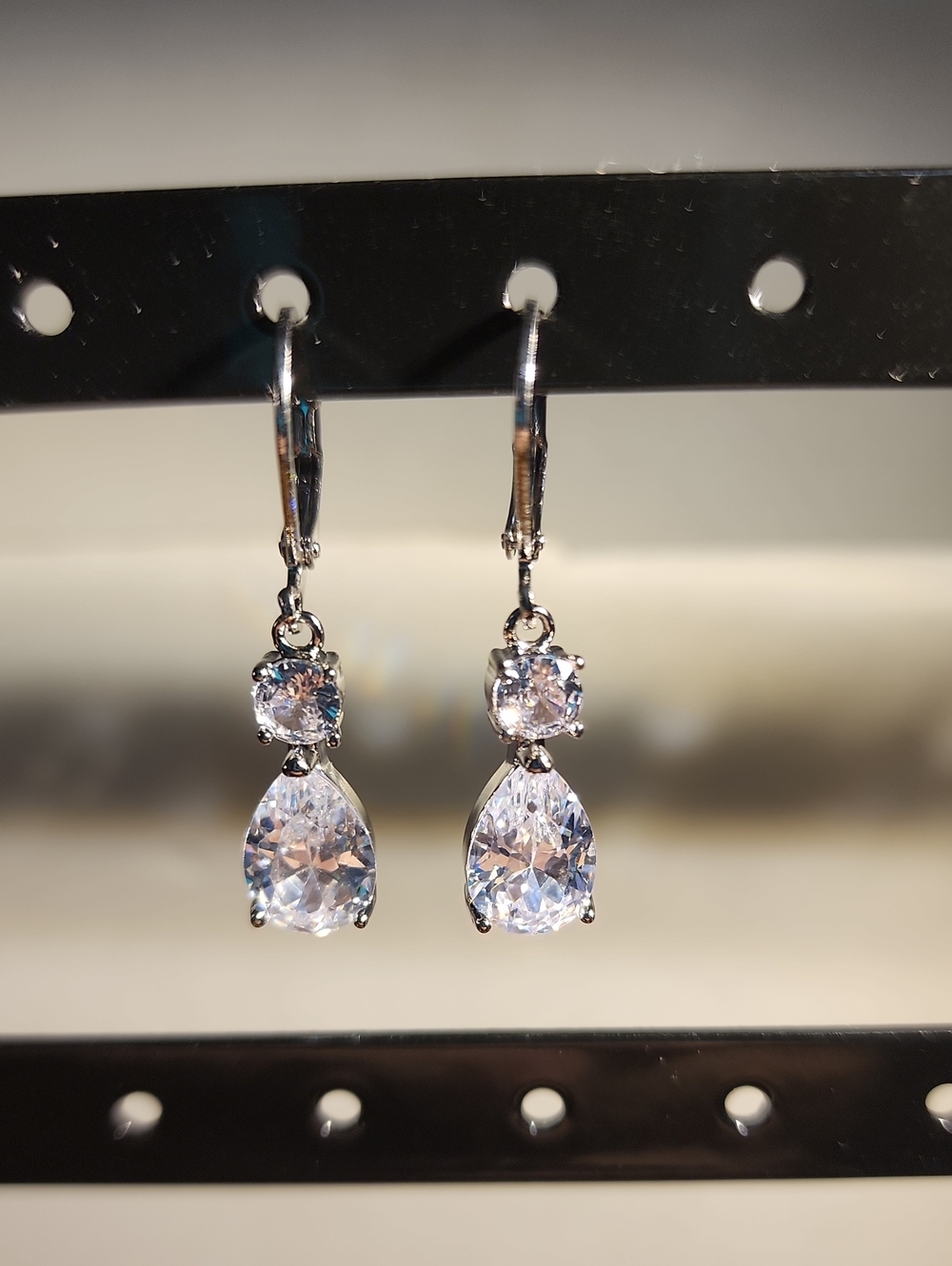 1 Pair Luxury Cubic Zirconia Teardrop Earrings, Jewelry Gift For Women, Wedding